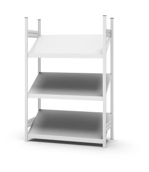 Schrägbodenregal Grundregal ORION PLUS, 2.000×1.300×600 mm, lichtgrau