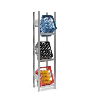 Getränkekistenregal Grundregal ORION PLUS, 1.750×500×300 mm, verzinkt