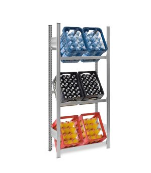 Getränkekistenregal Grundregal ORION PLUS, 1.750×750×300 mm, verzinkt