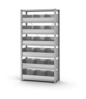 Schüttgutregal Grundregal ORION PLUS, 2.000×1.000×300 mm, verzinkt