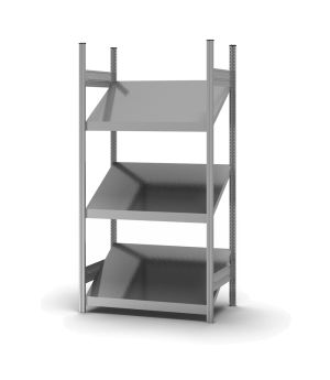 Schrägbodenregal Grundregal ORION PLUS, 2.000×1.000×600 mm, verzinkt