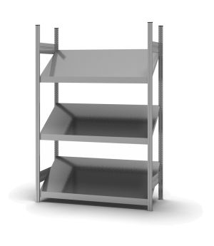 Schrägbodenregal Grundregal ORION PLUS, 2.000×1.300×600 mm, verzinkt