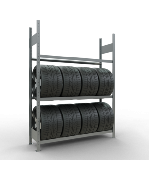 Reifenregal Grundregal 2000x1500x400 mm 3 Ebenen á 1500 mm, verzinkt