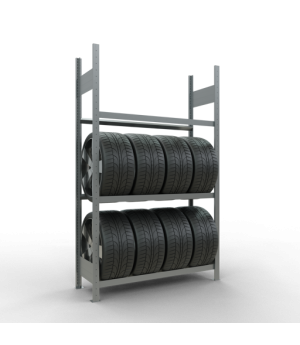 Reifenregal Grundregal 2000x1200x400 mm 3 Ebenen á 1200 mm, verzinkt