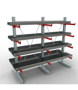 Kragarmregal K 3000 Komplettregal doppelseitig, 2500x2600x600 mm (HxBxT), 5 Lagerebenen SCHULTE Lagertechnik