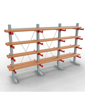 Kragarmregal K 3000 Komplettregal doppelseitig, 2500x3900x400 mm (HxBxT), 5 Lagerebenen SCHULTE Lagertechnik