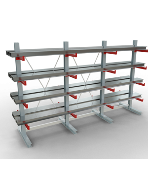 Kragarmregal K 3000 Komplettregal doppelseitig, 2500x3900x500 mm (HxBxT), 5 Lagerebenen SCHULTE Lagertechnik