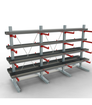 Kragarmregal K 3000 Komplettregal doppelseitig, 2500x3900x600 mm (HxBxT), 5 Lagerebenen SCHULTE Lagertechnik