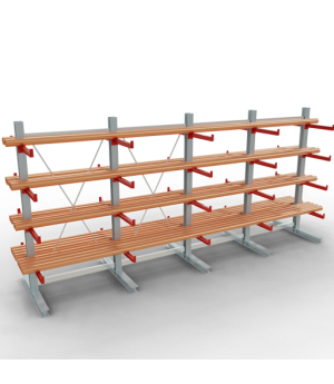 Kragarmregal K 3000 Komplettregal doppelseitig, 2500x5200x600 mm (HxBxT), 5 Lagerebenen SCHULTE Lagertechnik