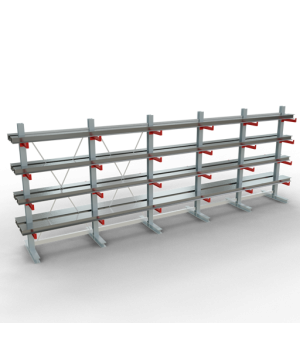 Kragarmregal K 3000 Komplettregal doppelseitig, 2500x6500x400 mm (HxBxT), 5 Lagerebenen SCHULTE Lagertechnik