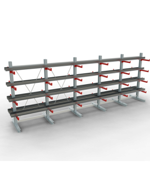Kragarmregal K 3000 Komplettregal doppelseitig, 2500x6500x500 mm (HxBxT), 5 Lagerebenen SCHULTE Lagertechnik