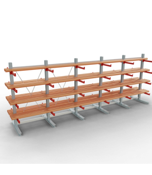 Kragarmregal K 3000 Komplettregal doppelseitig, 2500x6500x600 mm (HxBxT), 5 Lagerebenen SCHULTE Lagertechnik