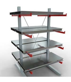 Kragarmregal K 6000 Komplettregal doppelseitig, 3000x1500x2x1000 mm (HxBxT), 5 Lagerebenen SCHULTE Lagertechnik