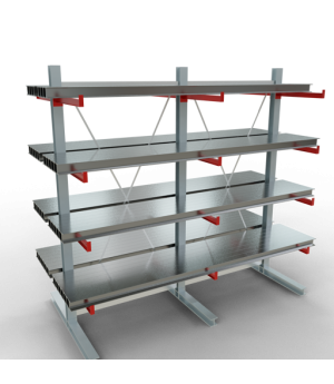 Kragarmregal K 6000 Komplettregal doppelseitig, 3000x3000x2x750 mm (HxBxT), 5 Lagerebenen SCHULTE Lagertechnik