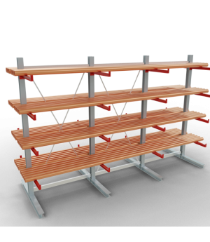 Kragarmregal K 6000 Komplettregal doppelseitig, 3000x4500x2x750 mm (HxBxT), 5 Lagerebenen SCHULTE Lagertechnik