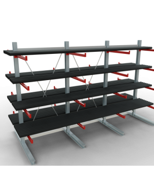 Kragarmregal K 6000 Komplettregal doppelseitig, 3000x4500x2x1000 mm (HxBxT), 5 Lagerebenen SCHULTE Lagertechnik
