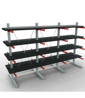 Kragarmregal K 6000 Komplettregal doppelseitig, 3000x6000x2x750 mm (HxBxT), 5 Lagerebenen SCHULTE Lagertechnik