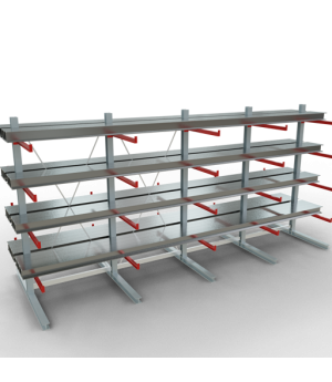 Kragarmregal K 6000 Komplettregal doppelseitig, 3000x6000x2x1000 mm (HxBxT), 5 Lagerebenen SCHULTE Lagertechnik