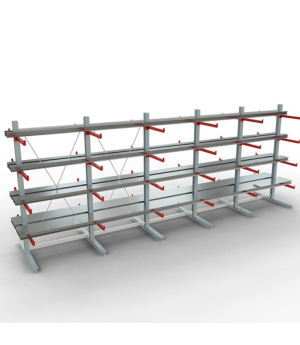 Kragarmregal K 6000 Komplettregal doppelseitig, 3000x2x7500x2x750 mm (HxBxT), 5 Lagerebenen SCHULTE Lagertechnik