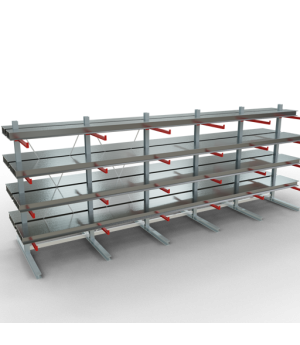 Kragarmregal K 6000 Komplettregal doppelseitig, 3000x2x7500x2x1000 mm (HxBxT), 5 Lagerebenen SCHULTE Lagertechnik