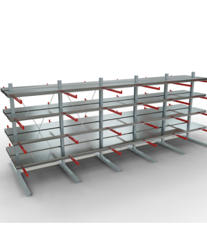 Kragarmregal K 6000 Komplettregal doppelseitig, 3000x2x7500x2x1250 mm (HxBxT), 5 Lagerebenen SCHULTE Lagertechnik