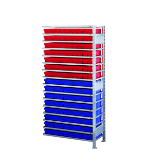 Schwerlastregal Anbauregal 2000x1000x300 mm, verz. 150 kg Fachlast, 16 Böden, 110 Kästen