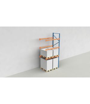 Schwerlastregal Palettenregal NEDCON 2.500x1.825x1.100 mm (HxBxT), Anbauregal, 4 Lagerebenen, 3.000 kg Fachlast, Keine Böden