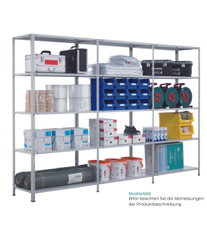 Schraubregal Komplettregal 2.000x2.000x300 mm (HxBxT), 150 kg Fachlast, 5 Fachebenen, verzinkt von SCHULTE Lagertechnik