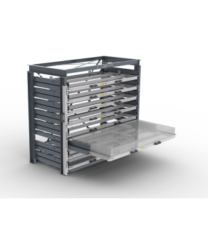Schubladenregal für Bleche 1.000 kg – 4 Schubladen, 65 % Auszug, 2700 x 1300 mm | ULTRA-4L100A-270X130