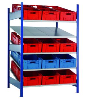 Zusatzebene für Schrägbodenregal XL MULTIplus150, 1300x1200, verzinkt/RAL 7035 lichtgrau