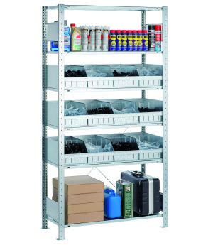 Schüttgutmuldenregal Anbauregal 2000x1000x400 mm 6 Multi-Plus Böden 150 kg Fachlast