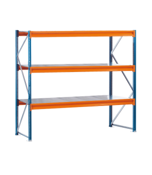 Weitspannregal W100 Grundregal 2000x1785x600 mm (HxBxT) 3 Ebenen mit Holz, Fachlast 670 kg