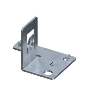 Fußplatte links für Fachbodenregal-Stützen, 52×37×1 mm, verzinkt