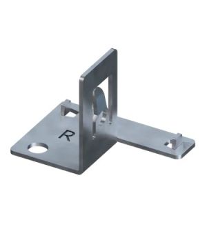 Fußplatte rechts für Fachbodenregal-Stützen, 52×37×1 mm, verzinkt