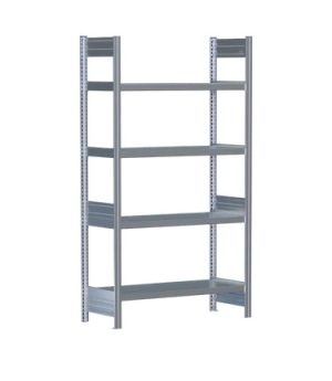 Bereitstellregale einfach tief/mit geraden Böden, 1300×524×2000 mm, glanzverzinkt
