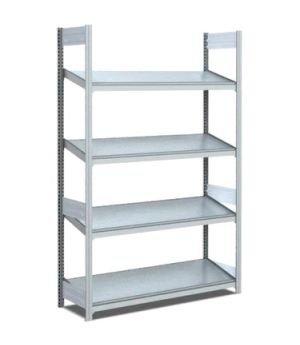 Bereitstellregale einfach tief/mit schrägen Böden, 1000×424×2000 mm, glanzverzinkt