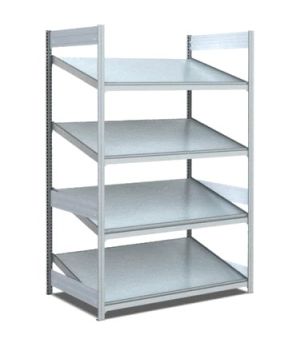 Bereitstellregale einfach tief/mit schrägen Böden, 1000×824×2000 mm, glanzverzinkt