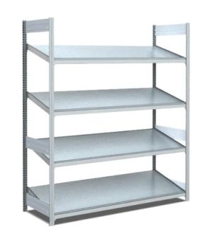 Bereitstellregale einfach tief/mit schrägen Böden, 1300×624×2000 mm, glanzverzinkt