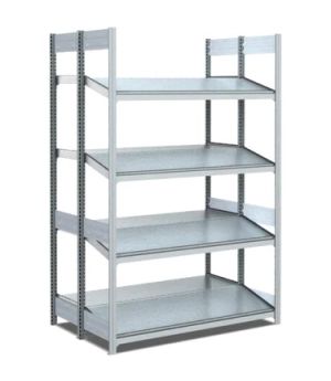 Bereitstellregale doppelt tief/hinten gerade/vorne schräg, 1000×850×2000 mm, glanzverzinkt