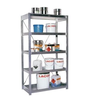 Kleingebinderegale mit Wannenböden, 1008×524×2000 mm, glanzverzinkt