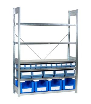 Behälterregale XL & RK, 1358×424×1849 mm, verzinkt