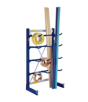 Kragarmregale Typ L mit Rohrkragarmen, einseitige Nutzung, 1115×500×1980 mm, RAL 5010 Enzianblau