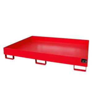 Regalwannen Typ RW ohne Gitterrost, 1750×1300×250 mm, RAL 3000 Feuerrot