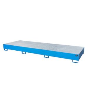 Auffangwanne AW 1000-3 mit Gitterrost, 3850×1300×340 mm, RAL 5012 Lichtblau