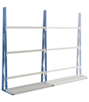 Vertikalregale einseitige Nutzung, 1600×600×2500 mm, RAL 5010 Enzianblau