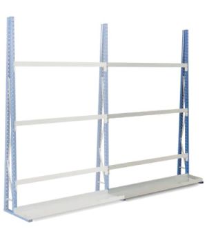 Vertikalregale einseitige Nutzung, 1850×600×2500 mm, RAL 5010 Enzianblau