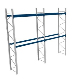 Palettenregale 1000 kg Palettengewicht, Feldbreite 2700 mm, 5800×1100×5000 mm, RAL 5010 Enzianblau