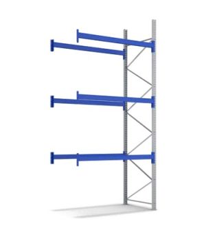 Palettenregal-Anbaufeld 800 kg Palettengewicht, Feldbreite 1800 mm, 1890×1100×4000 mm, RAL 5010 Enzianblau