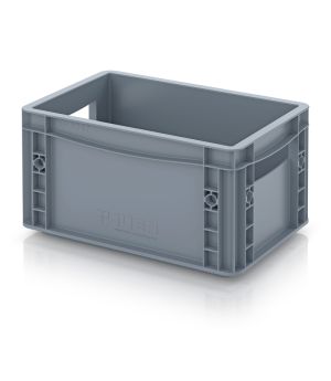 Eurobehälter geschlossen EG 32/17 in silbergrau (RAL 7001), 300 × 200 mm