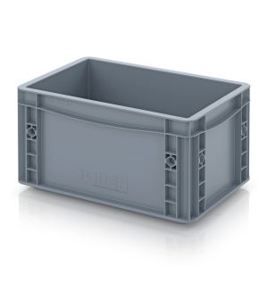 Eurobehälter geschlossen EG 32/17 HG in silbergrau (RAL 7001), 300 × 200 mm